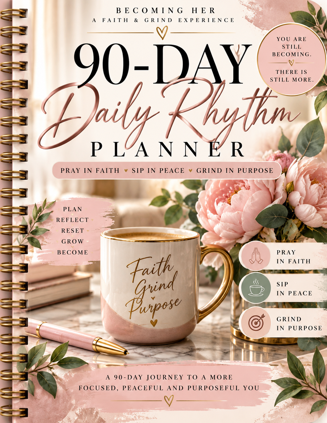 Becoming Her | 90-Day Daily Rhythm Planner (Digital Download)